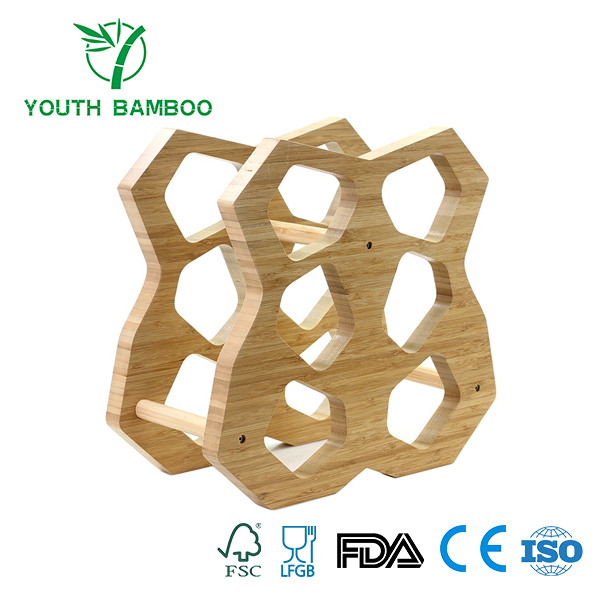 Bamboo 6 Slots Wire Rack