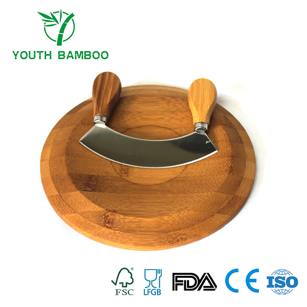 Bamboo Cheese Board With Cheese Knife