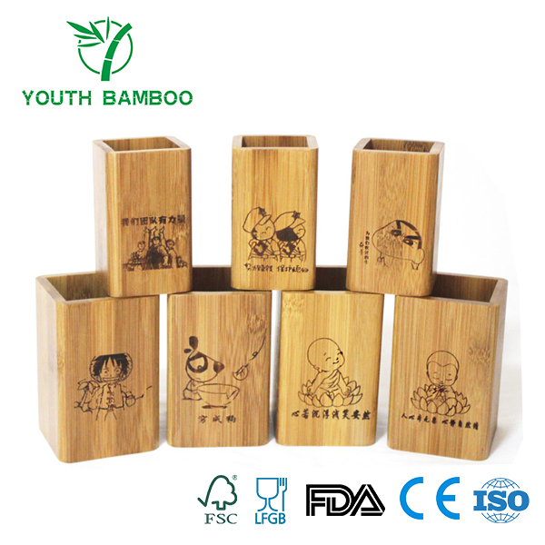Bamboo Pen Holder Customized Design 