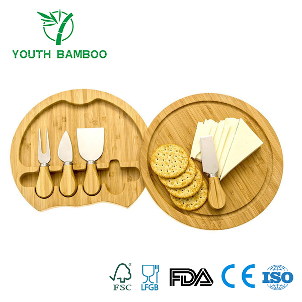 Bamboo Cheese Board With Cutlery